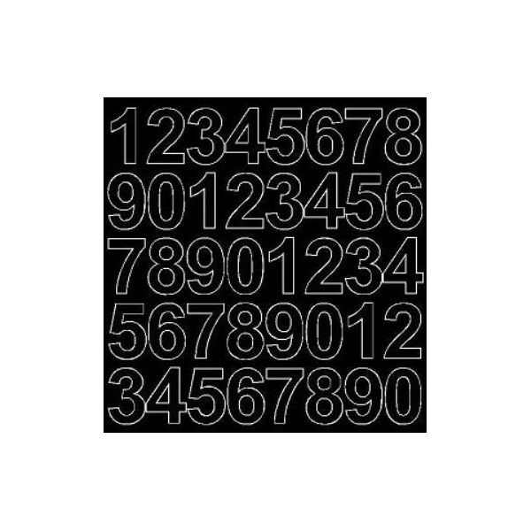 Adesivi Numerati Autoadesivi, 3,5 Cm, Nero Lucido-image