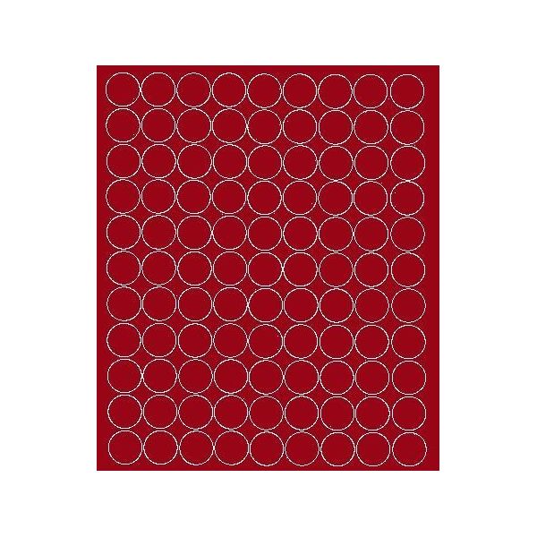 Adesivi Rotondi, Diametro 4 Cm, 99 Pezzi, Rosso Scuro, Opachi-image