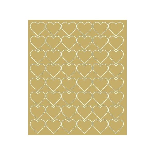Adesivi A Forma Di Cuore Per San Valentino, 3 Cm, 48 Pezzi, Oro Opaco-image