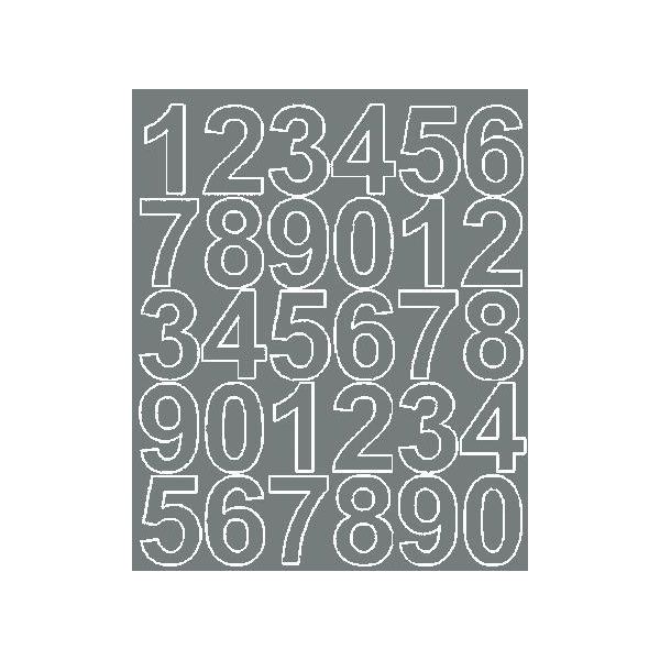 Adesivi Numerati Autoadesivi, 4,5 Cm, Grigio Lucido-image