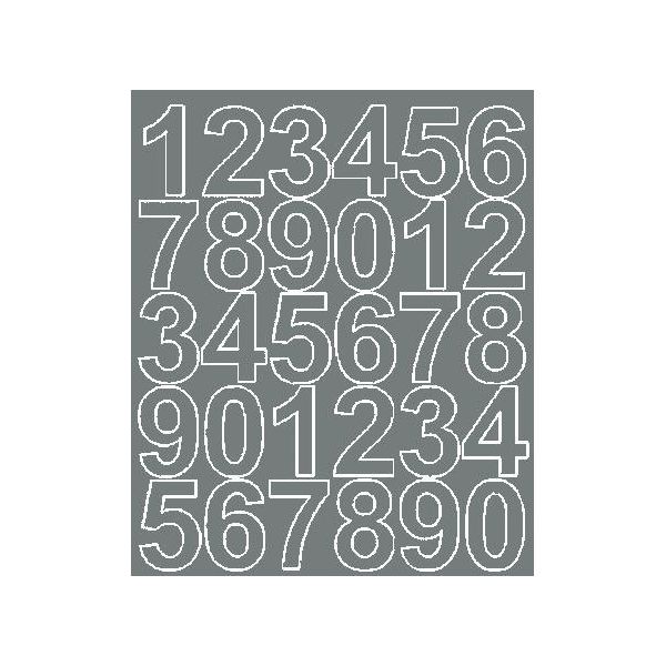 Adesivi Numerici Autoadesivi 4,5 Cm, Grigio Opaco-image