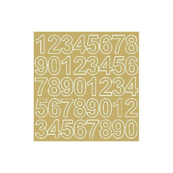 Adesivi Numerati Autoadesivi, 3,5 Cm, Oro Lucido-image