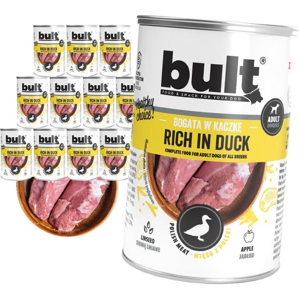 Cibo Umido Per Cani Bult Lattina Ricca Di Anatra Set 12X400G-image