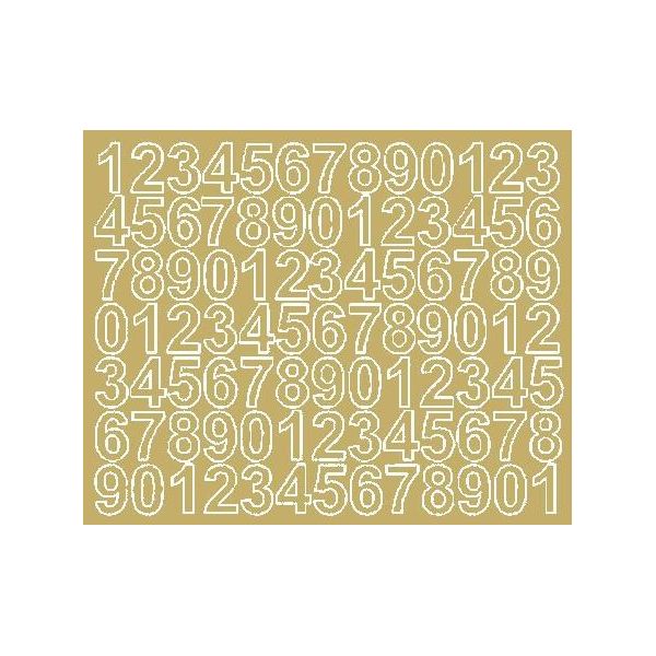Adesivi Numerati Autoadesivi, 2,5 Cm, Oro Lucido-image