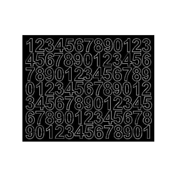 Adesivi Numerati Autoadesivi, 2,5 Cm, Nero Lucido-image