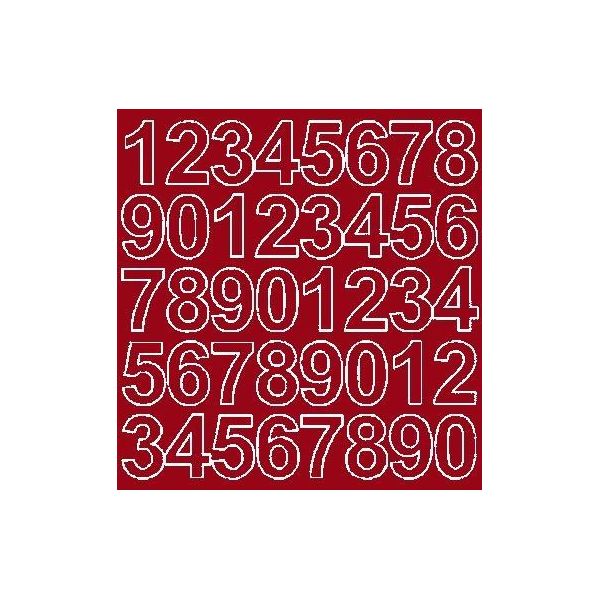 Adesivi Numerati Autoadesivi 3,5 Cm, Rosso Scuro Lucido-image