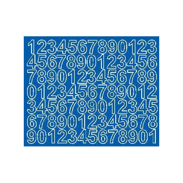 Adesivi Numerici Autoadesivi, 2,5 Cm, Blu, Opachi-image