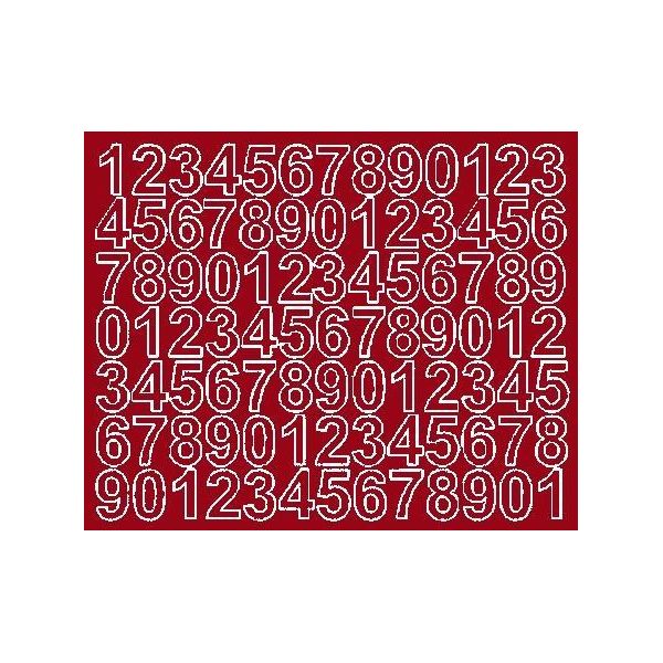 Adesivi Numerati Autoadesivi 2,5 Cm, Rosso Scuro Lucido-image