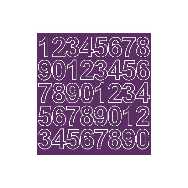 Adesivi Numerici Autoadesivi, 3,5 Cm, Viola Lucido-image