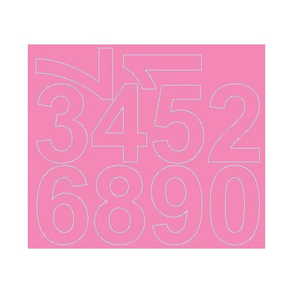 Adesivi Numerati Autoadesivi, 8 Cm, Rosa Lucido-image