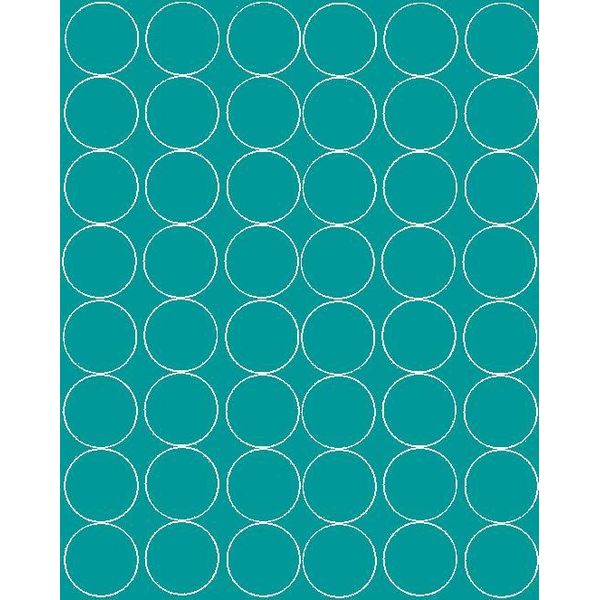 Adesivi Rotondi, Diametro 6 Cm, 48 Pezzi, Turchese Opaco-image