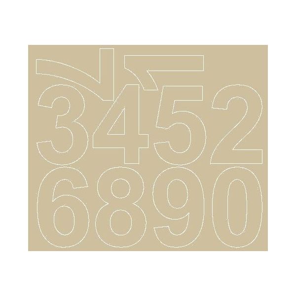 Adesivi Numerici Autoadesivi 8 Cm Beige Lucido-image