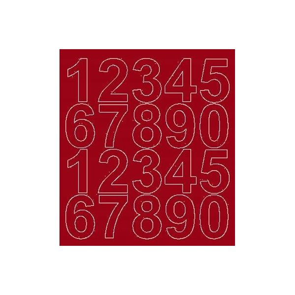 Adesivi Numerici Autoadesivi, 5 Cm, Rosso Scuro, Opaco-image