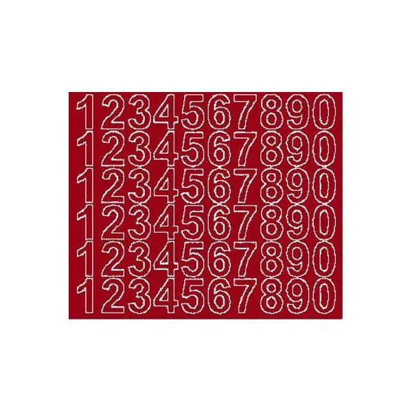 Adesivi Numerici Autoadesivi, 3 Cm, Rosso Scuro, Opaco-image
