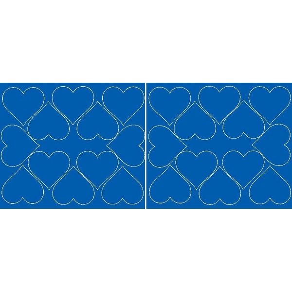 Adesivi A Forma Di Cuore Per San Valentino, 7 Cm, 24 Pezzi, Blu Lucido-image
