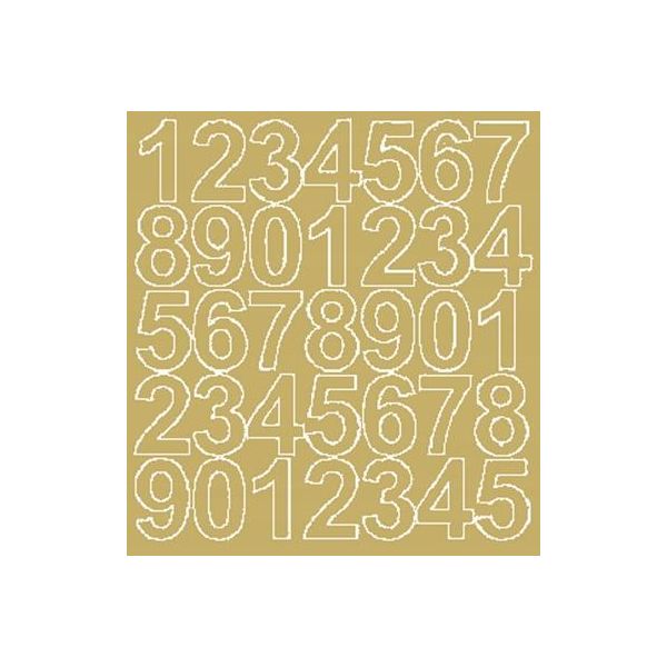 Adesivi Numerati Autoadesivi, 4 Cm, Oro Lucido-image
