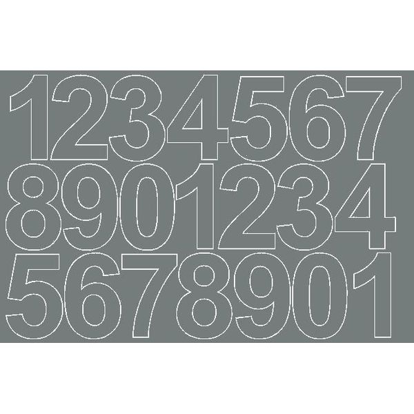 Adesivi Numerati Autoadesivi, 10 Cm, Grigio Lucido-image