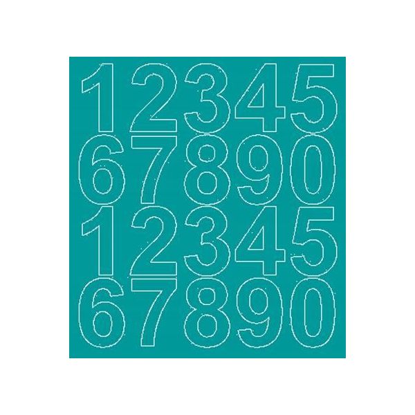Adesivi Numerati Autoadesivi, 5 Cm, Turchese Opaco-image