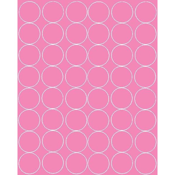 Adesivi Rotondi, Diametro 6 Cm, 48 Pezzi, Rosa Opaco-image