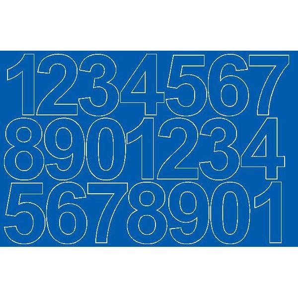 Adesivi Numerati Autoadesivi, 10 Cm, Blu Lucido-image