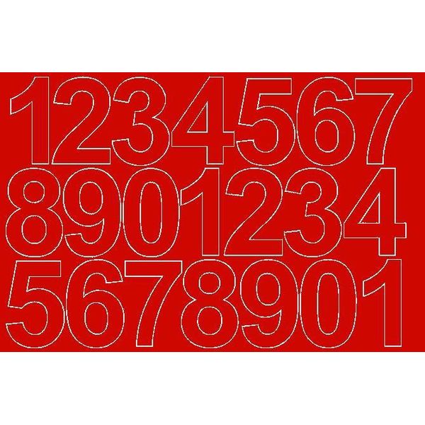 Adesivi Numerati Autoadesivi, 10 Cm, Rossi, Lucidi-image