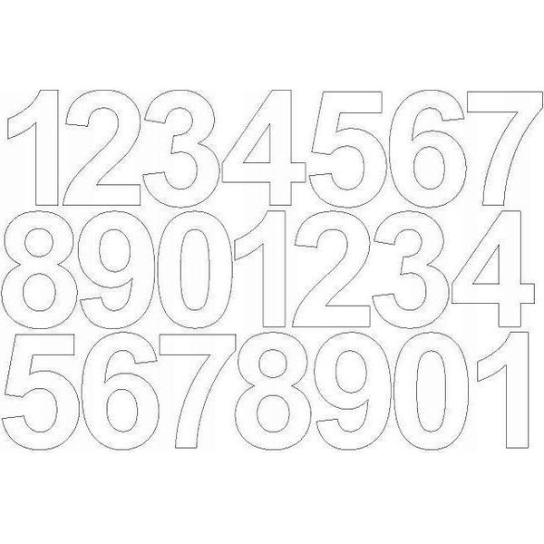 Adesivi Numerati Autoadesivi, 10 Cm, Bianchi, Opachi-image