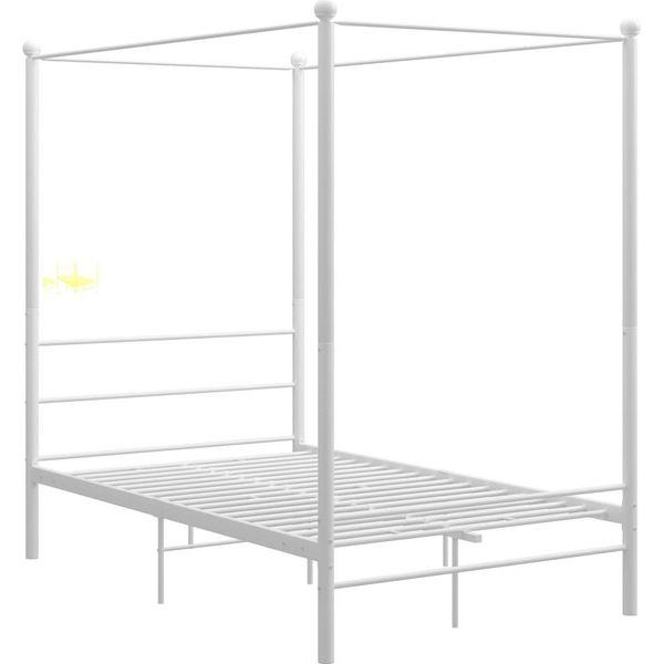 Syfax™ Letto A Baldacchino Bianco In Metallo 140X200 Cm-image