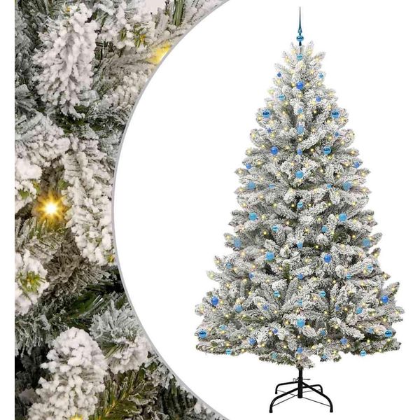 Vidaxl Albero Di Natale Artificiale Verde E Bianco 270 Cm Pvc E Metallo-image