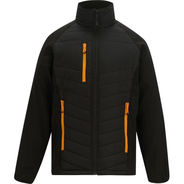 Regatta - Giacca Trapuntata Da Uomo, Cerniera Integrale RG12390 (3XL) (Nero/Arancione)-image