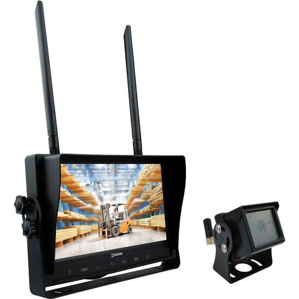 Kit Per Carrello Elevatore Senza Fili, Mini Telecamera Ahd 1080P IP68 Con Puntatore Laser + Monitor Da 9 Pollici-image