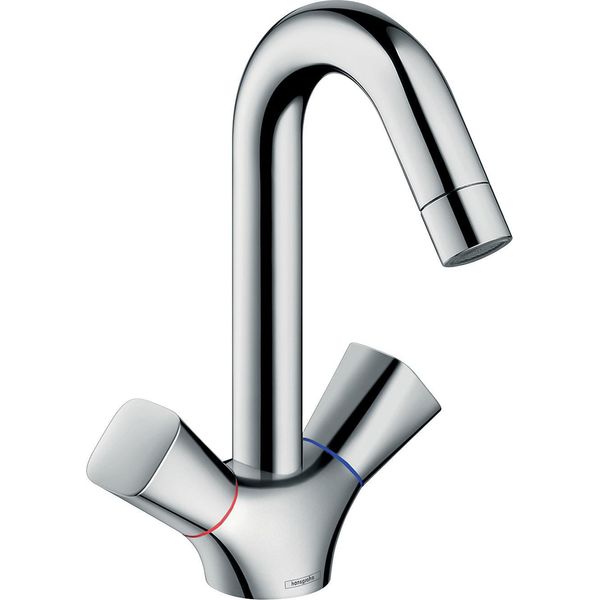 Hansgrohe Logis, Robinetterie De Lavabo à 2 PoignéEs, Bec Pivotant, Comfortzone150, Sans Vidage, Saillie 145Mm, Chromé, 71221000, 71221000-image