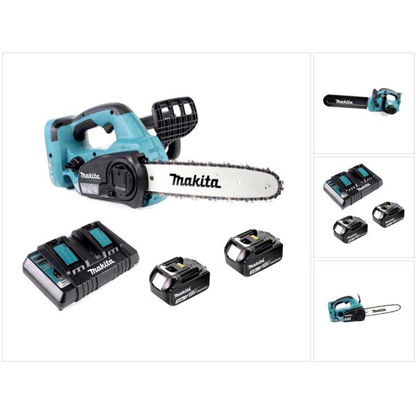Motosega A Batteria Makita Duc 302 PF2 36V ( 2X18V ) 30 Cm + 2X Batteria 3,0 Ah + Doppio Caricabatterie-image