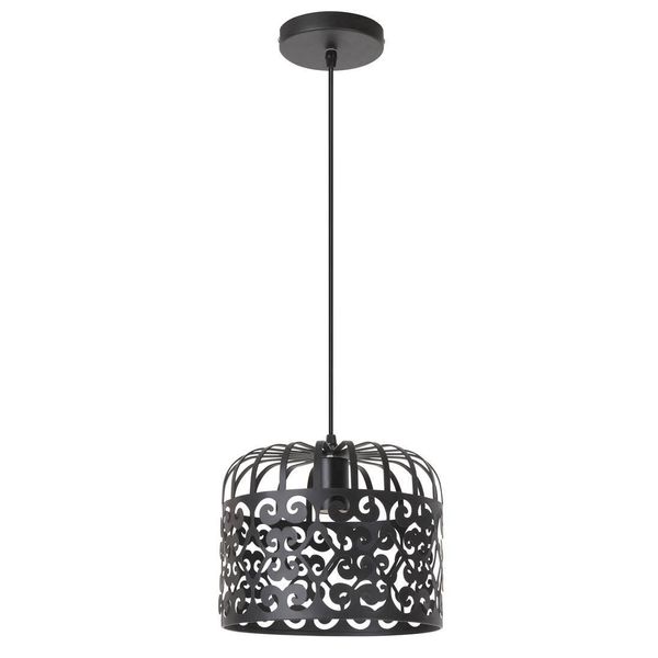 Rabalux 2156 Lampada A Sospensione 1 Spot Alessandra, E27, Nero, Rotondo, Vintage/Romantico, ø260Mm-image