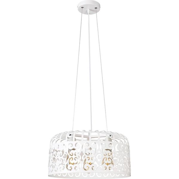 Rabalux 2163 Lampada A Sospensione 3 Spot Alessandra, E27, Bianco, Rotonda, Vintage/Romantica, ø400Mm-image