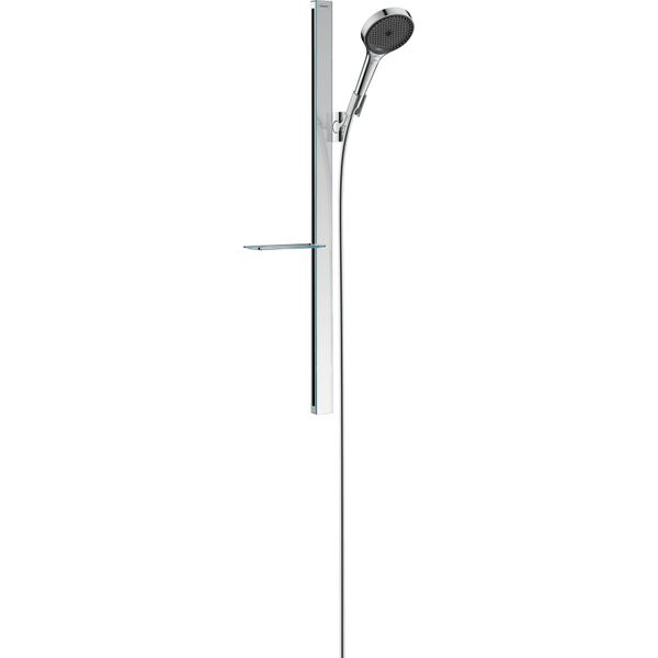 Hansgrohe Ensemble De Douche Rainfinity 130 3Jets Ecosmart 9 L/Min Avec Barre De Douche 90 Cm Et Porte-Savon, Chromé, 27672000, 27672000-image