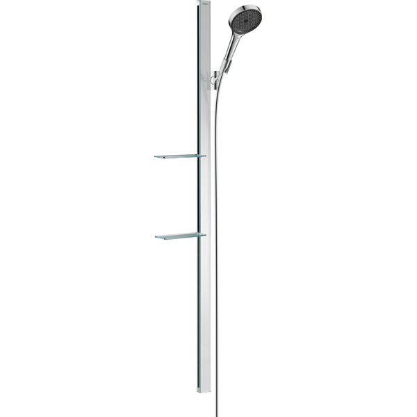 Hansgrohe Ensemble De Douche Rainfinity 130 3Jets Ecosmart 9 L/Min Avec Barre De Douche 150 Cm Et Porte-Savon, Chromé, 27674000, 27674000-image