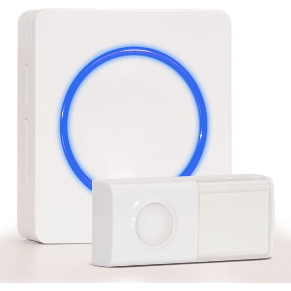 Set Campanello Senza Fili Heidemann Hx Piezo I - Campanello Con Luce Notturna - Campanello Senza Fili Per Presa Di Corrente - 58 Melodie - Incluso Trasmettitore E Ricevitore-image
