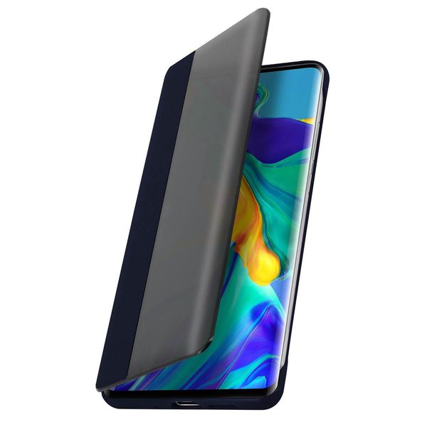 Flip Cover Con Finestra Smart View Per Huawei P30 Pro - Blu Scuro-image