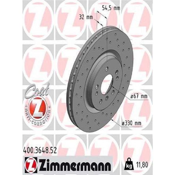 2X Disco Freno Zimmermann 400.3648.52 Adatto A MERCEDES-BENZ Classe M (W164)-image