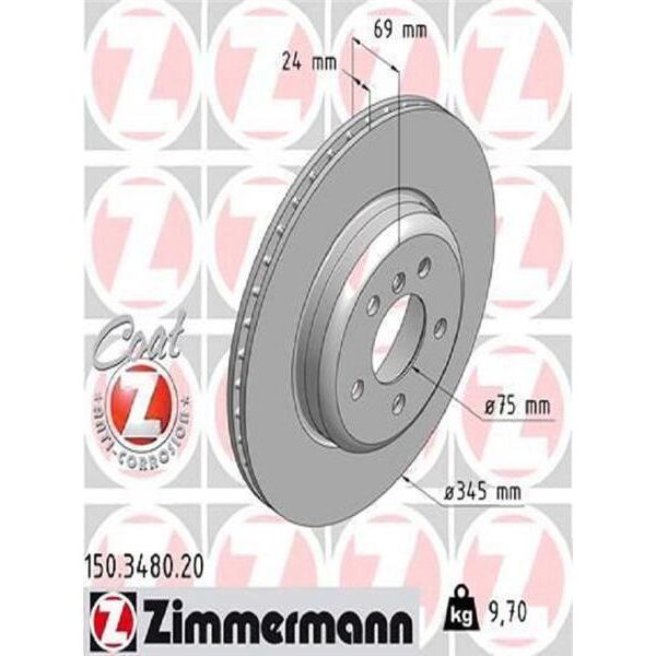 2X Zimmermann 150.3480.20 Disco Freno Asse Posteriore-image