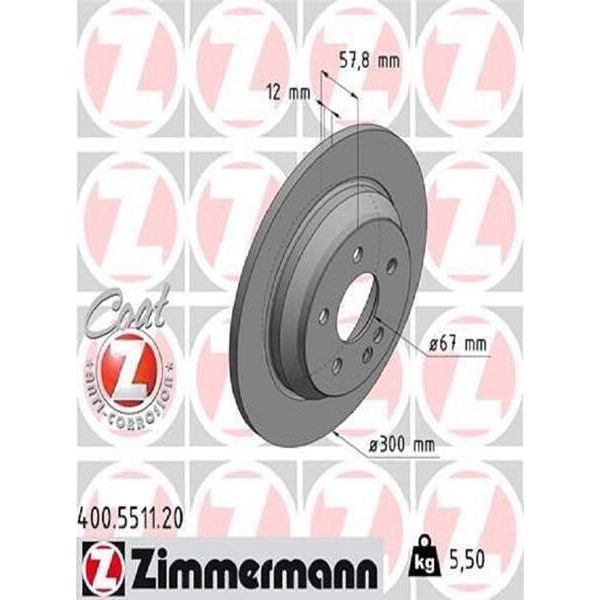 2X Disco Freno Zimmermann 400.5511.20 Adatto A MERCEDES-BENZ Classe V (W447)-image