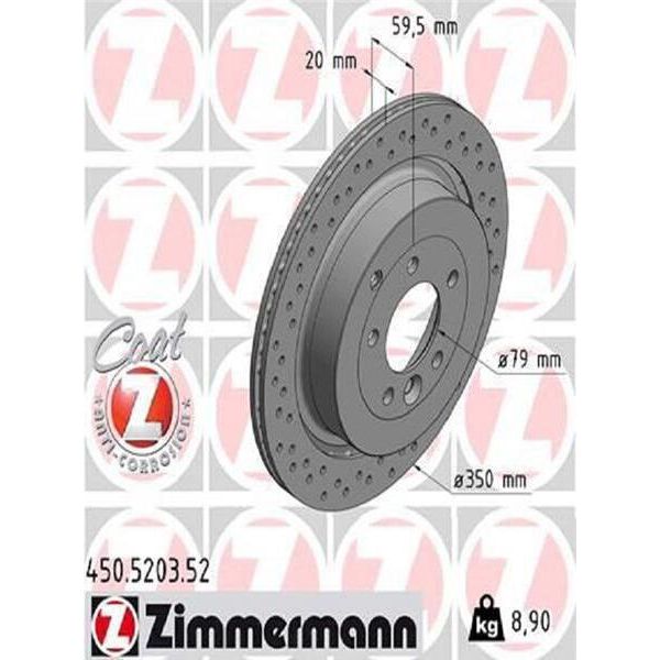 2X Disco Freno Zimmermann 450.5203.52 Per Land Rover Range Rover Sport (L320)-image