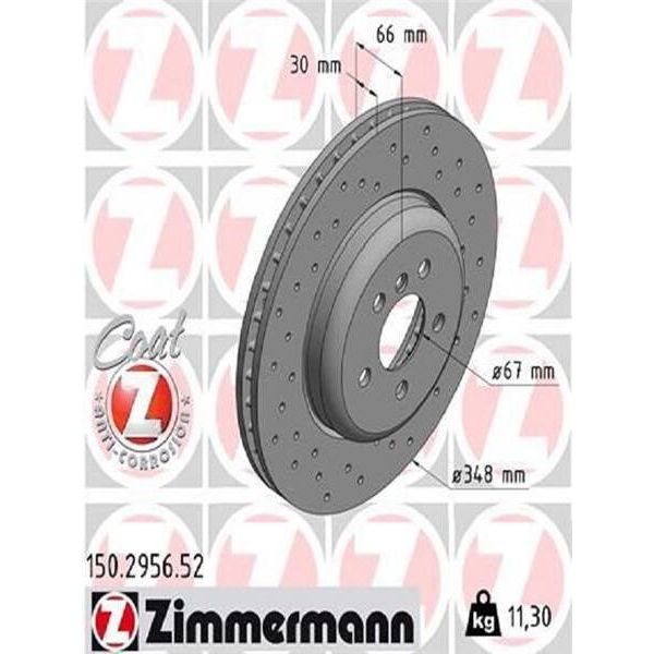 2X Disco Freno Zimmermann 150.2956.52 Per Bmw 5 Sedan (G30 F90) X5 (G05)-image