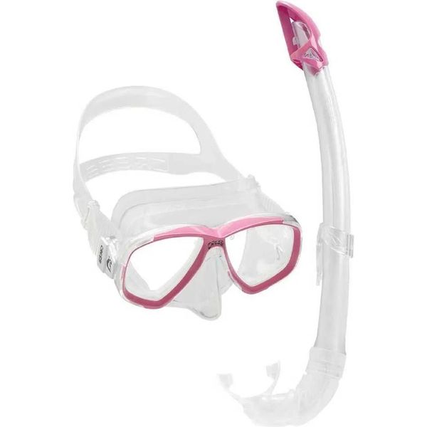 Set Da Snorkeling Cressi Perla Trasparente,Rosa Trasparente,Rosa Taglia Unica-image