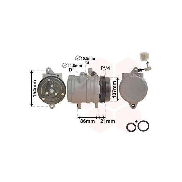 Van Wezel Compressore Aria Condizionata 8100K079 Per Daewoo Matiz Hatchback (M100 M150)-image