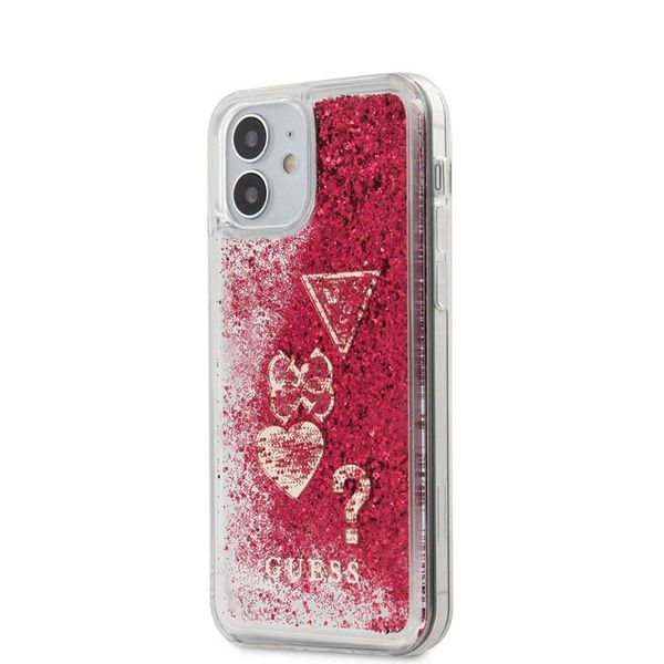 Guess Guhcp12Sglhflra Iphone12 Mini 5,4 Malinowy/Raspberry Custodia Rigida Glitter Charms-image