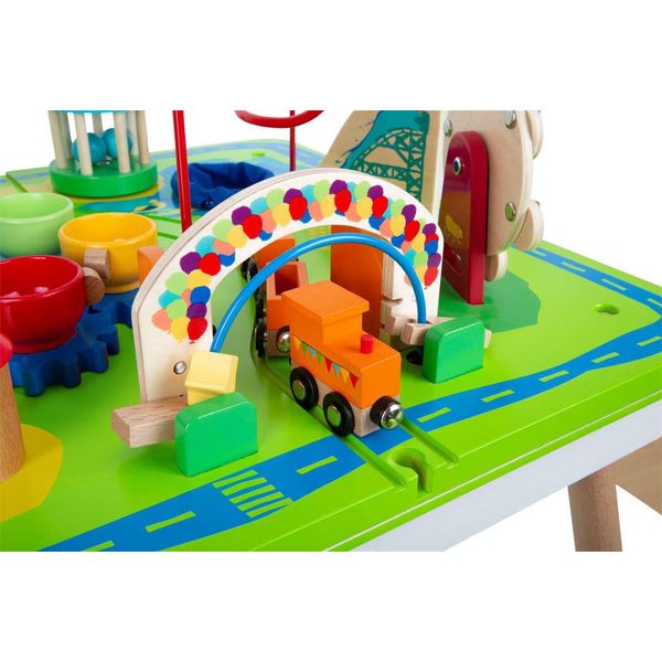Tavolo Da Gioco Parco Divertimenti 3 In 1 Giochi Di Abilità Motorie Divertimento Legler Piccolo Piede-image