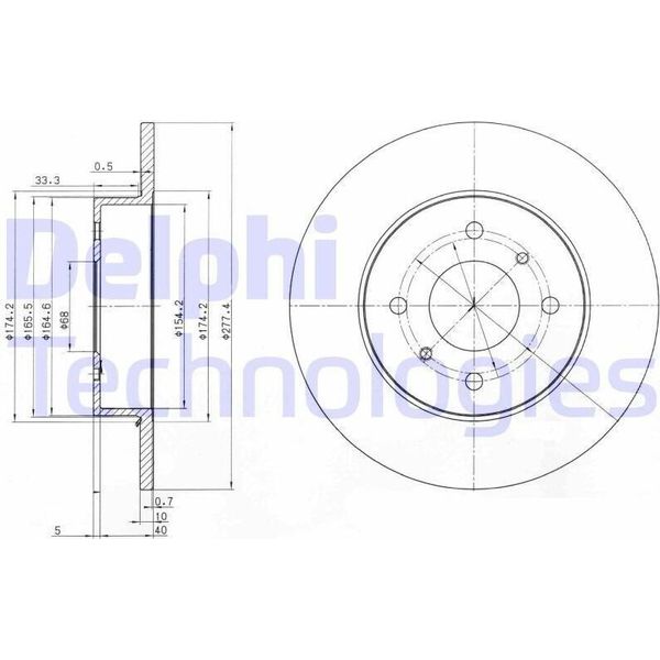 2X Disco Freno Delphi BG3764 Per Nissan Primera (P11) Primera Hatchback (P11)-image