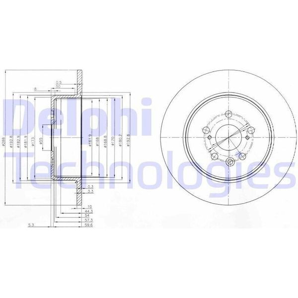 2X Disco Freno Delphi BG3777 Per Toyota Avensis Estate (_T22_) Avensis (_T22_)-image