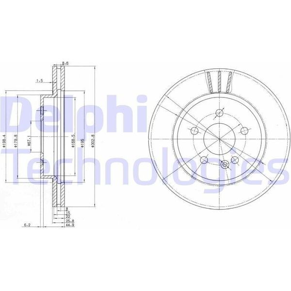 2X Disco Freno Delphi BG3397 Per MERCEDES-BENZ Classe M (W163) 51 5Mm-image
